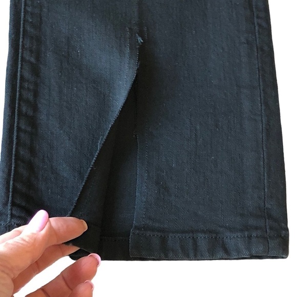 Frame Jeans Mini Boot Slit Film Noir Cut Off Waist Size 31 - Picture 10 of 16